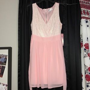 Light pink dress with lace top